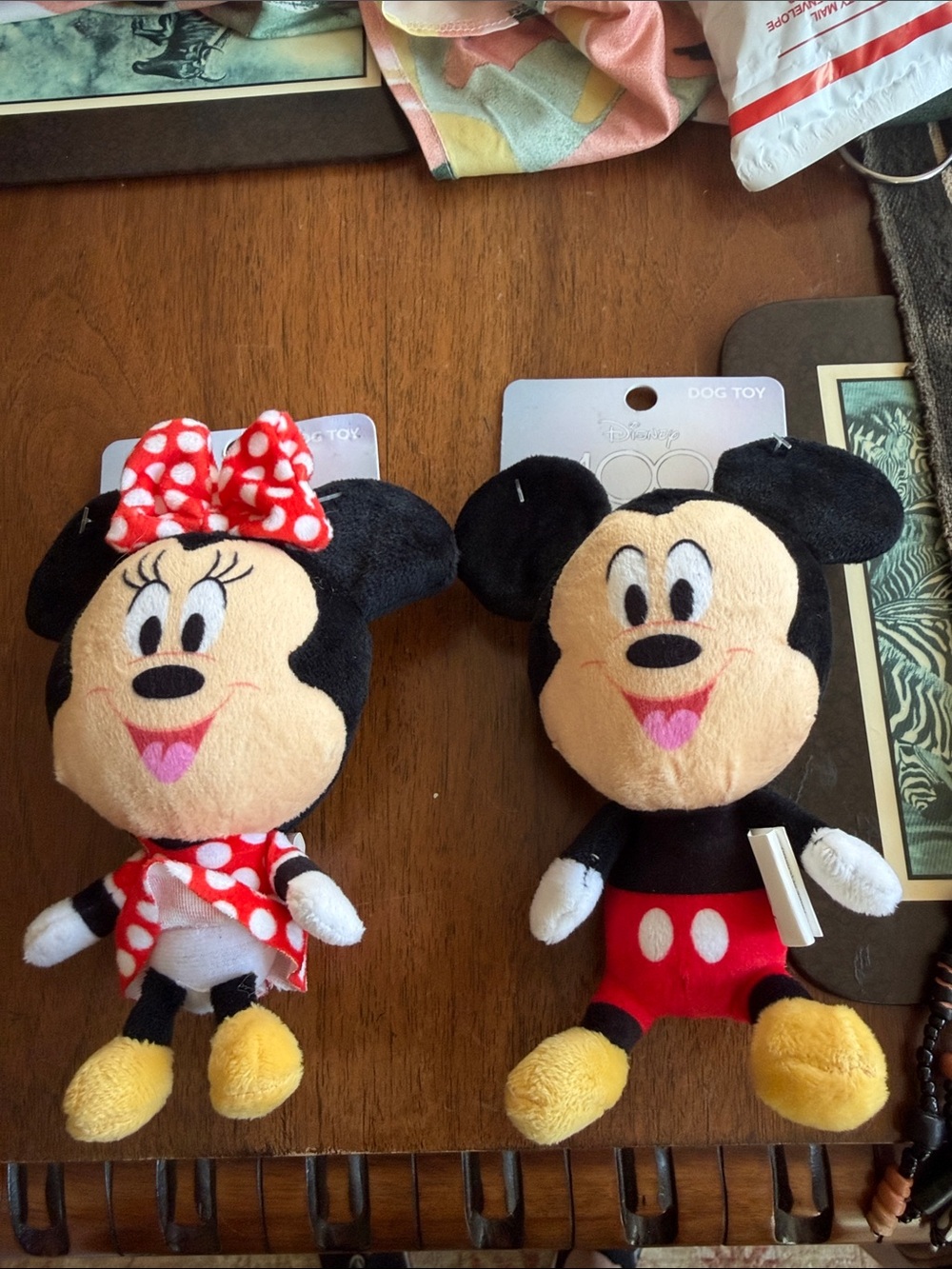 Mickey And Minnie Squeaky Dog Toys NWT